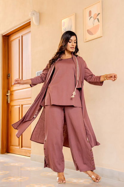 Elegant Mauve Loungewear Set |Western Wear For Festive