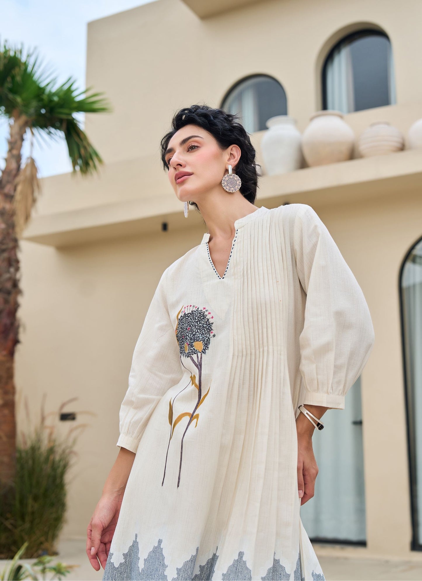 Sahara Grace Embroidered Kurta & Trouser Set 🏜️✨