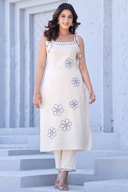 Blue Bloom Ivory & Indigo Suit Set 🌬️🌸
