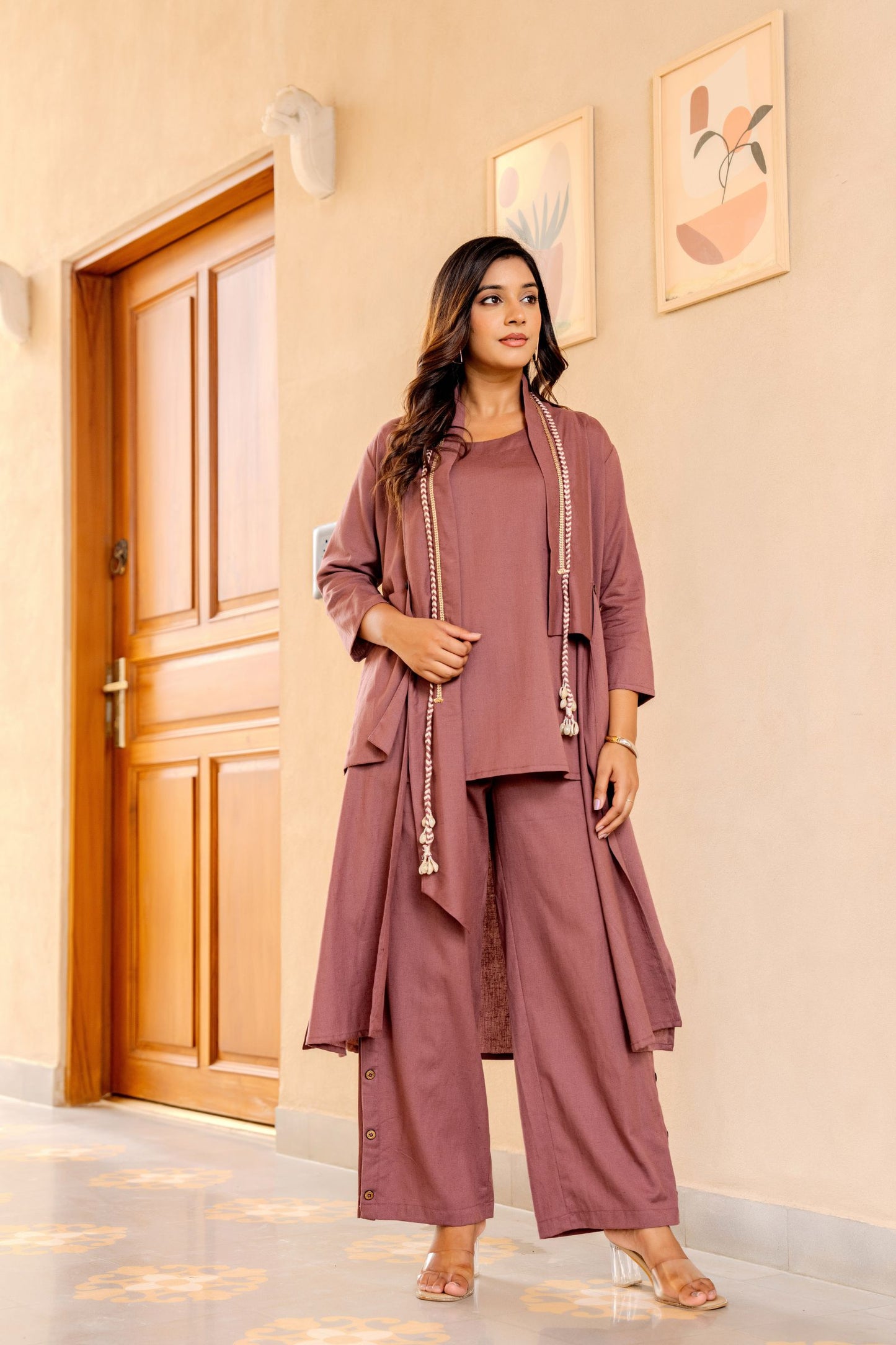 Elegant Mauve Loungewear Set |Western Wear For Festive