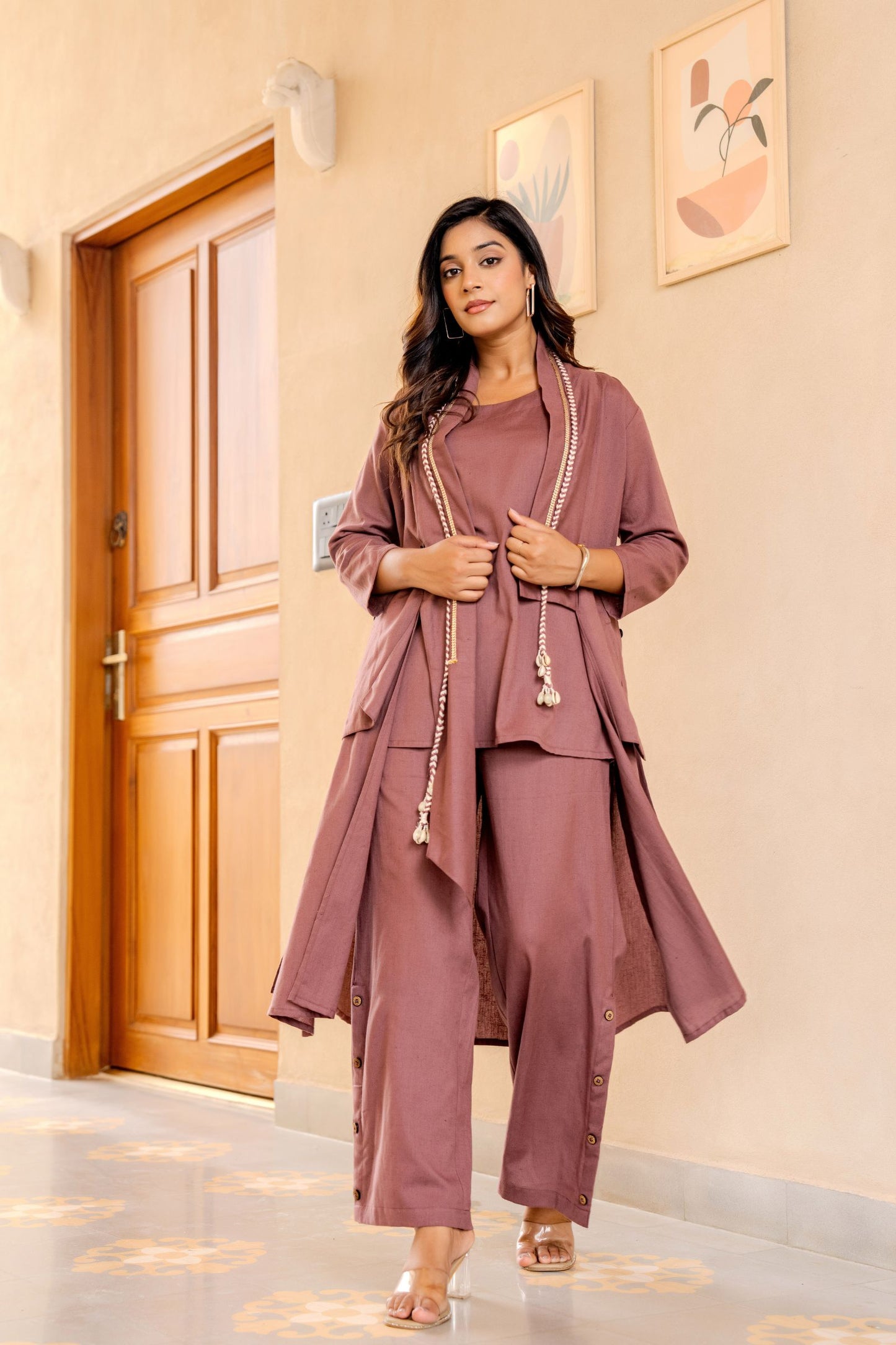 Elegant Mauve Loungewear Set |Western Wear For Festive