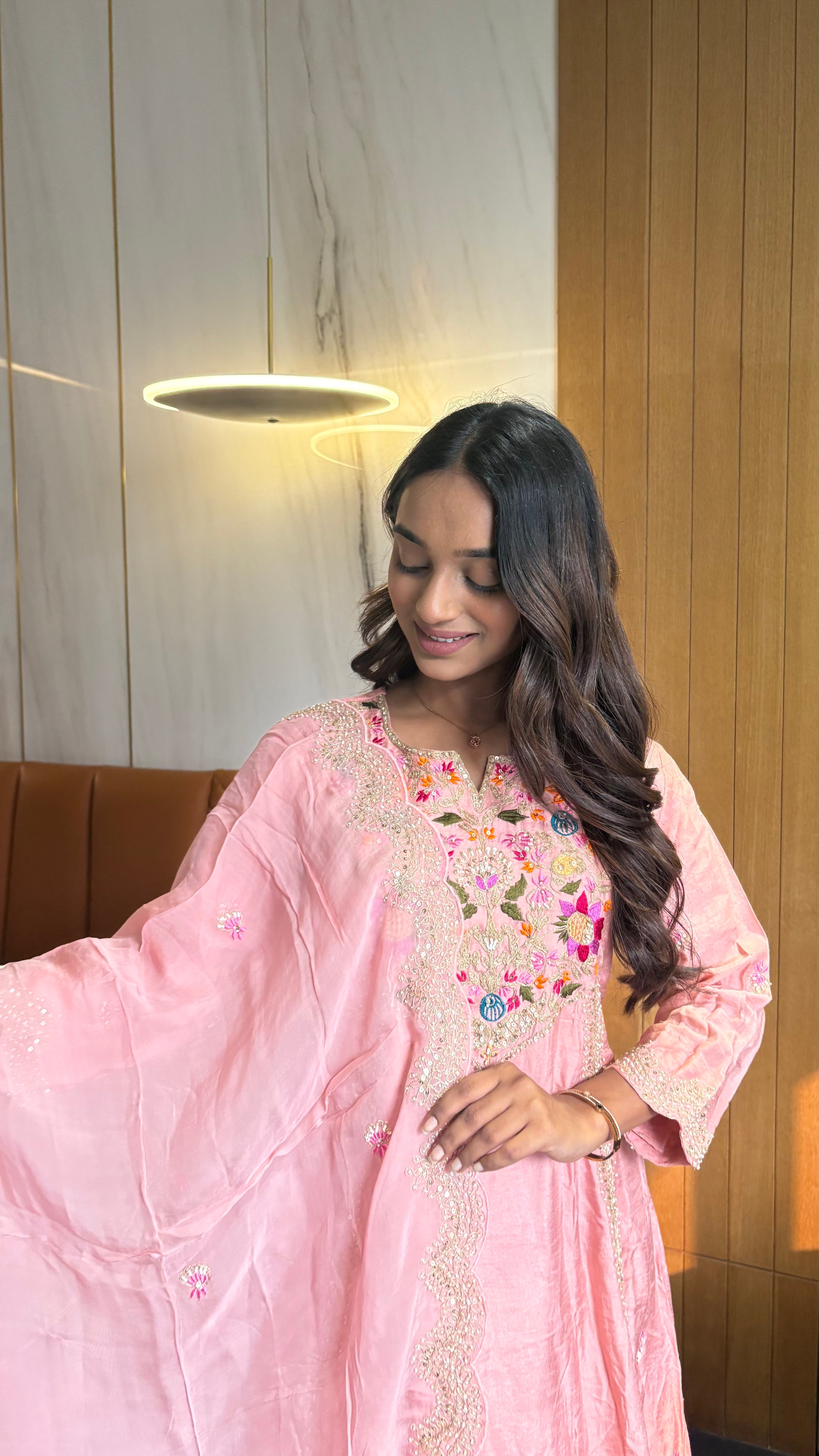 Anarkali suit for weddings with thread and sequin detailing