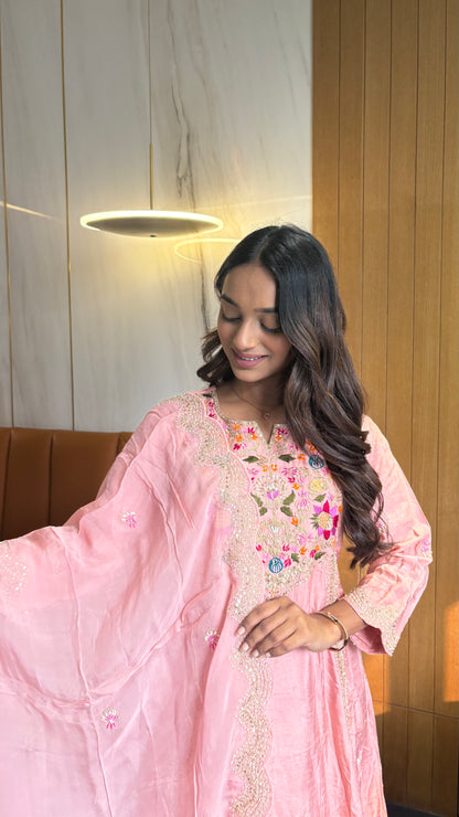 Anarkali suit for weddings with thread and sequin detailing