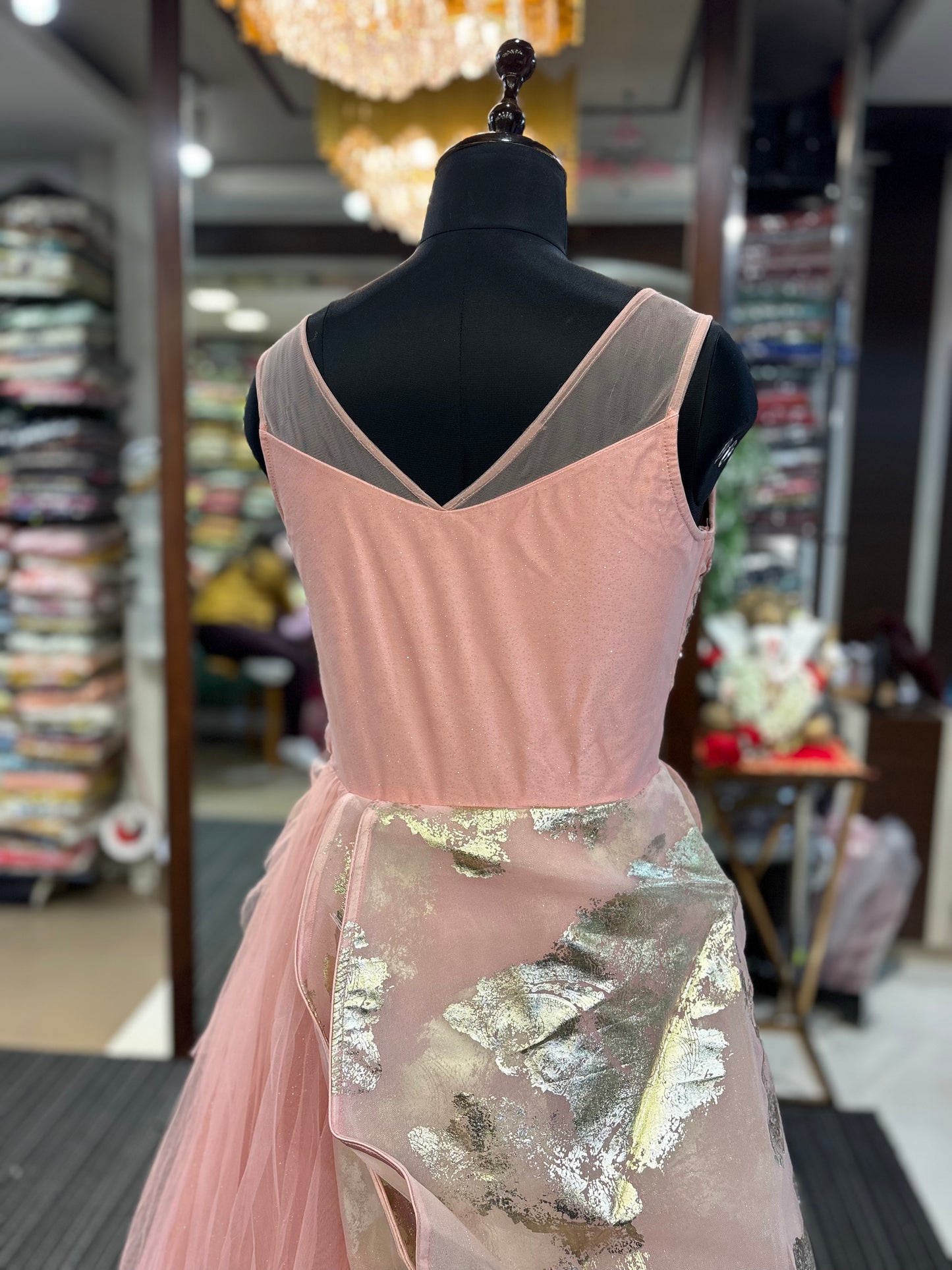 Baby Pink Designer Gown For Wedding