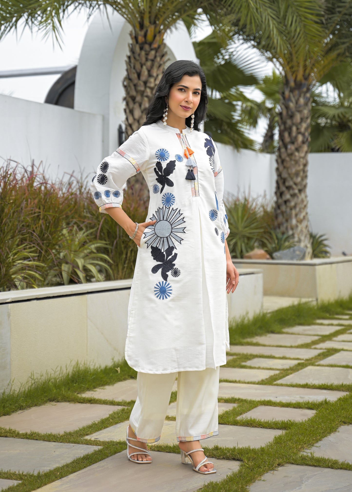 Marrio White Floral Co-Ord Set