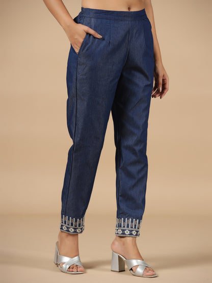 Denim Co-ord Set Pant Design 