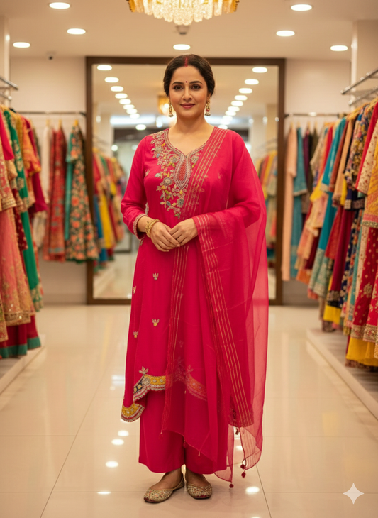 Ruby Rani Indo Western Kurta and Pant with Dupatta Set