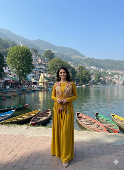 Asha Posley Golden Mini Short Top and Sharara Set