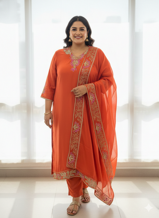 Nishrita floral embroidery on the neckline