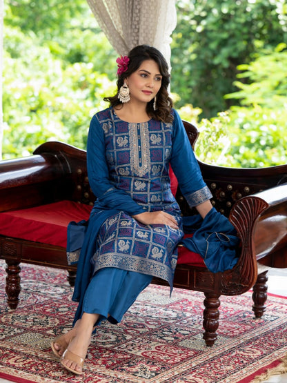 Ethnic Delicate Weaving Pure Suit Set