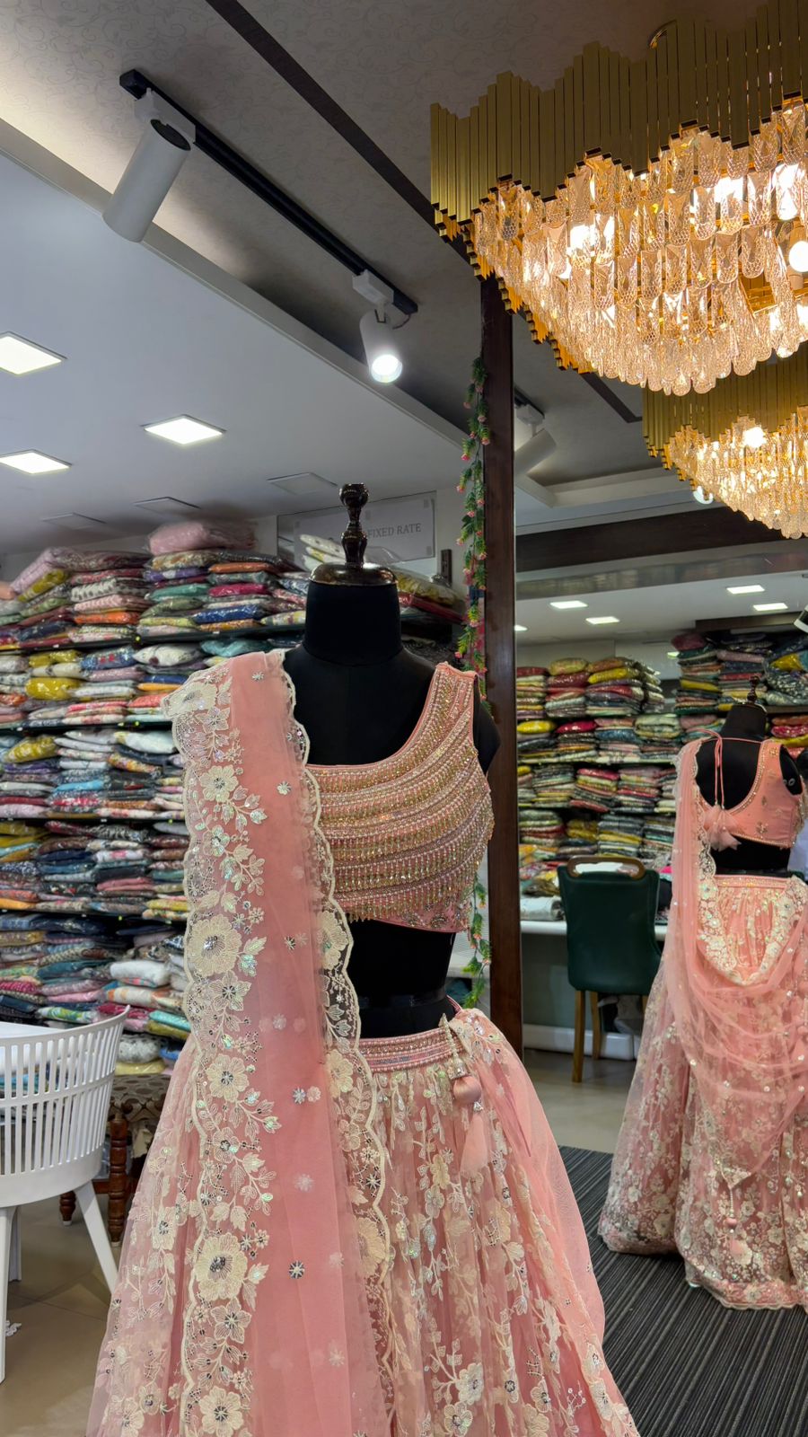 Premium Thread Embroidery And Sequin Work On Blush Pink Lehenga