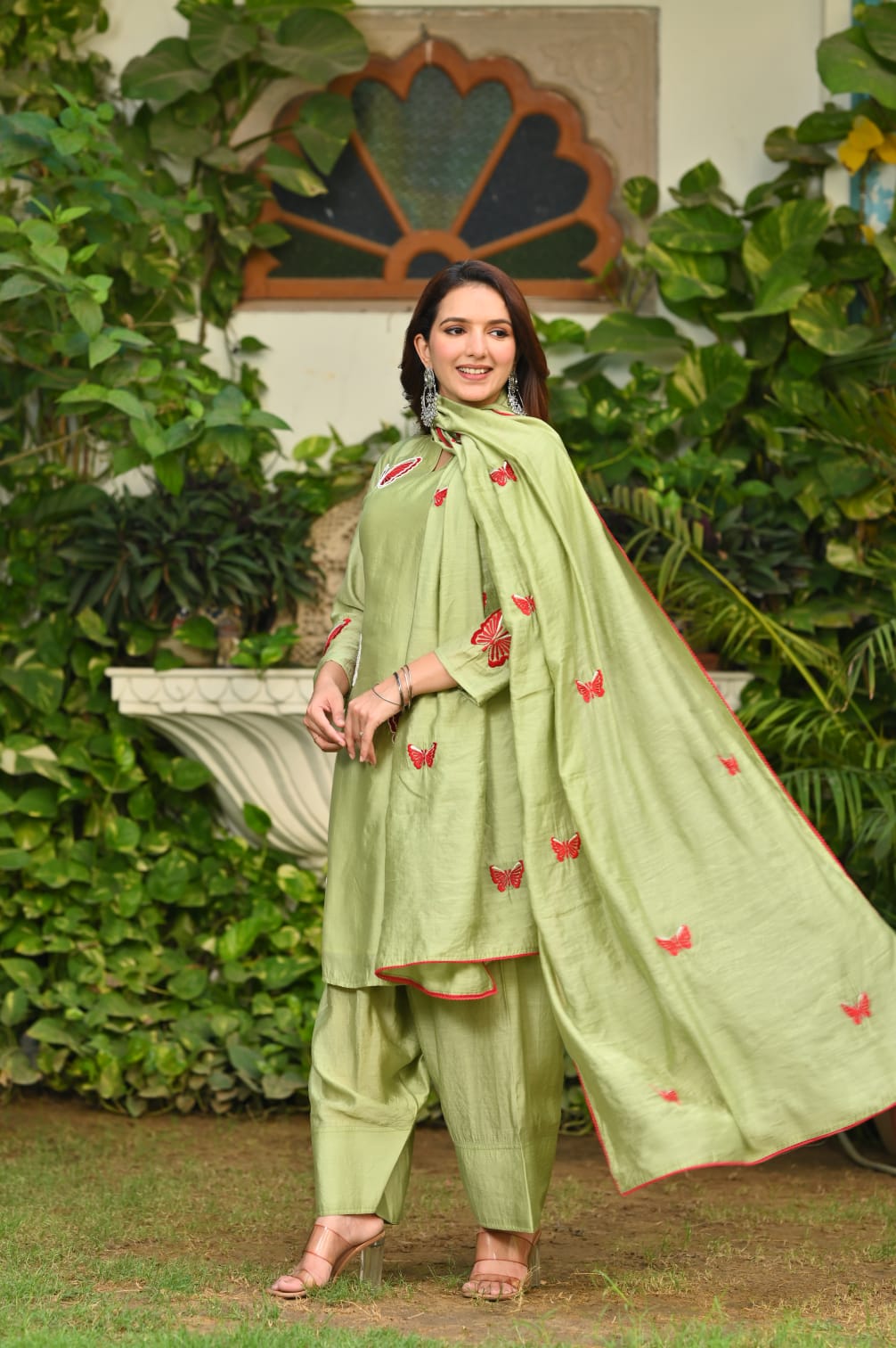 🦋 Mint Green Butterfly Embroidered Co-ord Set