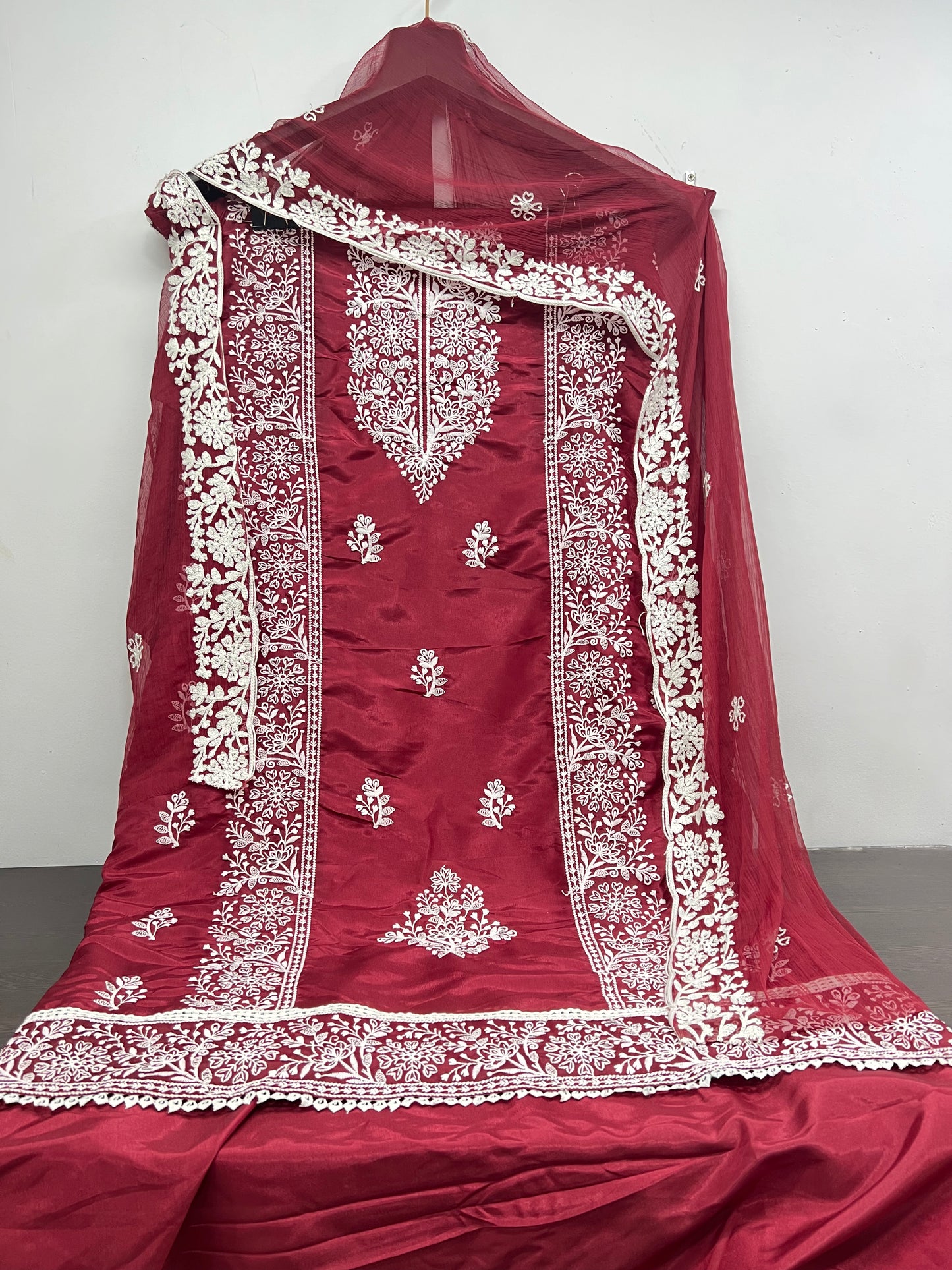 Mahi Maroon Unstitched Salwar Suit Material