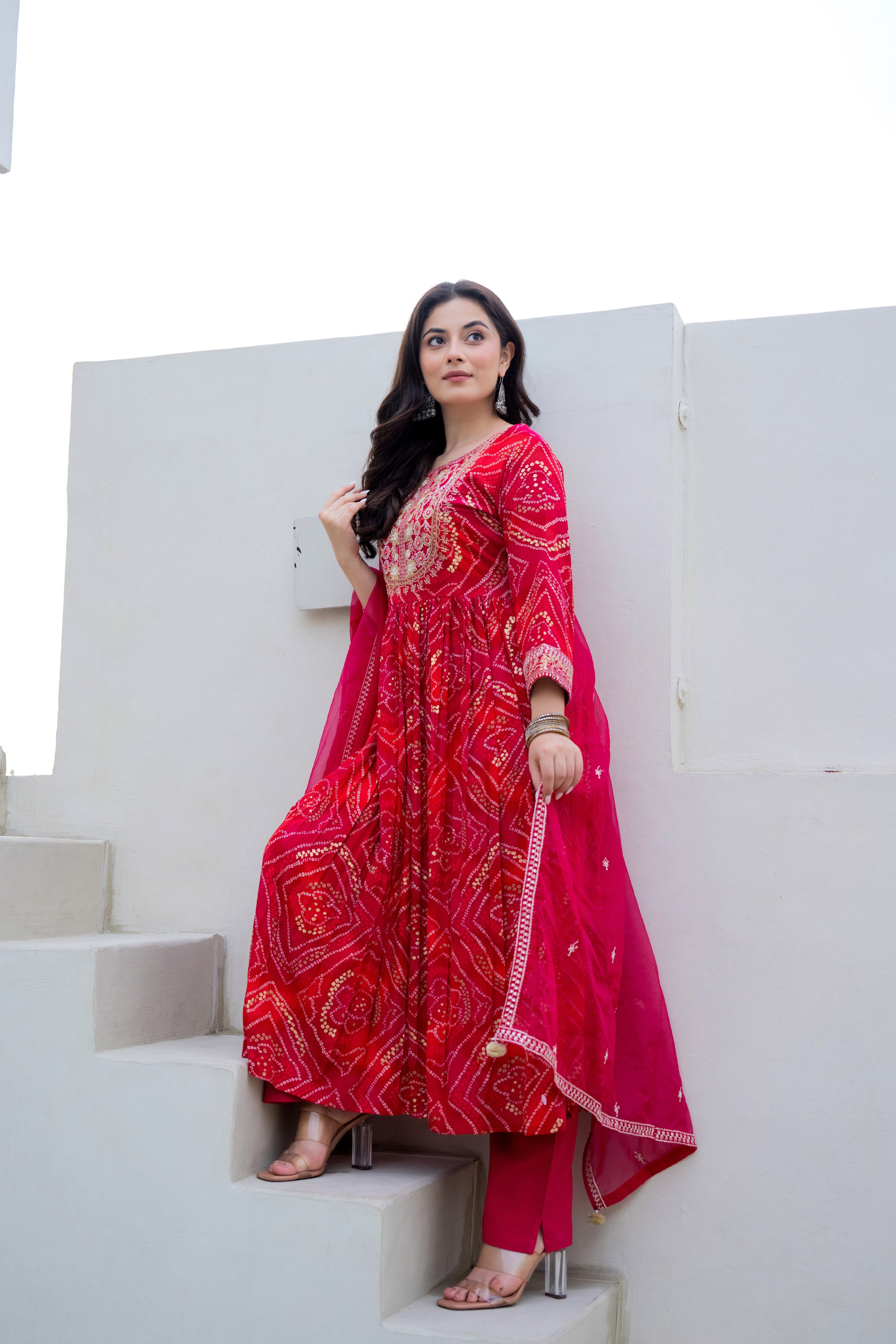 orange-red-bandhani-print-anarkali-set