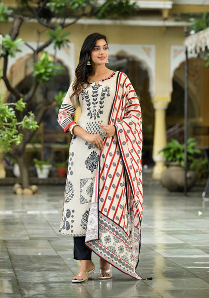 Pure muslin block print kurta