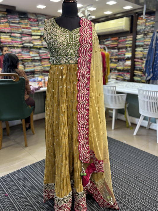 Readymade Silk Gown For Women Party Wear