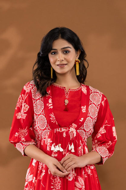 Red Designer Indo-Western Set 