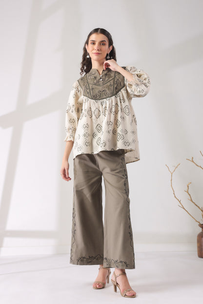 Bohemian Chic | Earthy Elegance | Embroidered Lounge Set 🌾✨