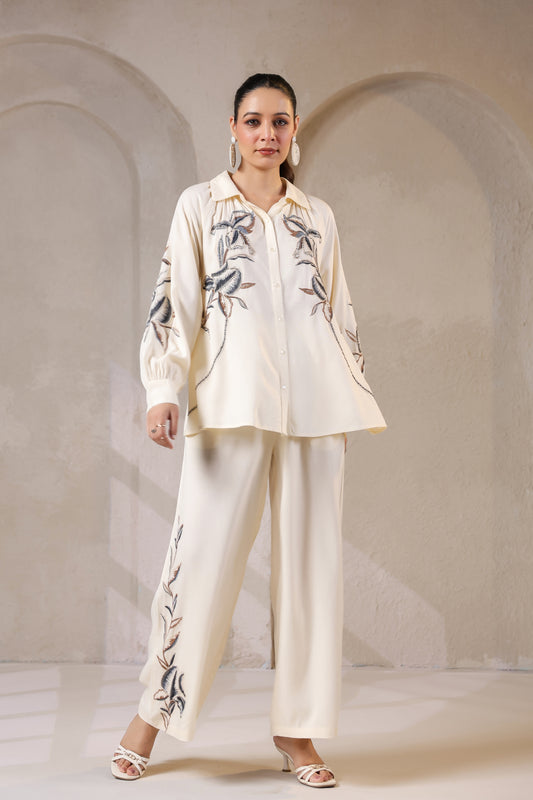 🤍 Ivory Whimsy - Embroidered Co-Ord Set