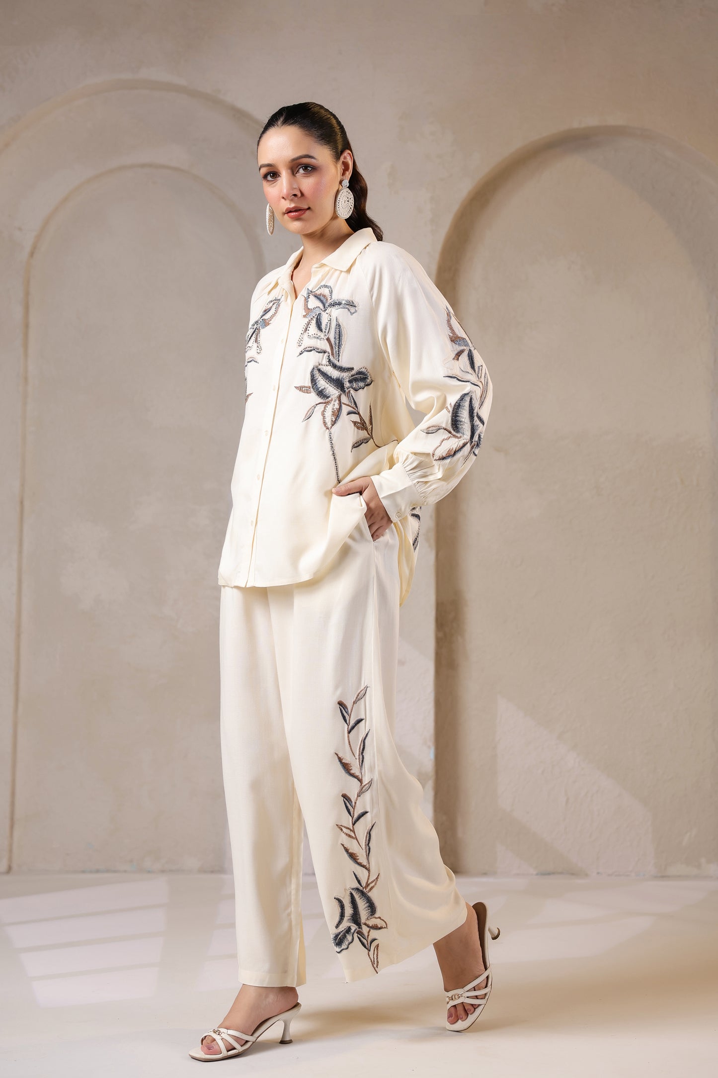 🤍 Ivory Whimsy - Embroidered Co-Ord Set