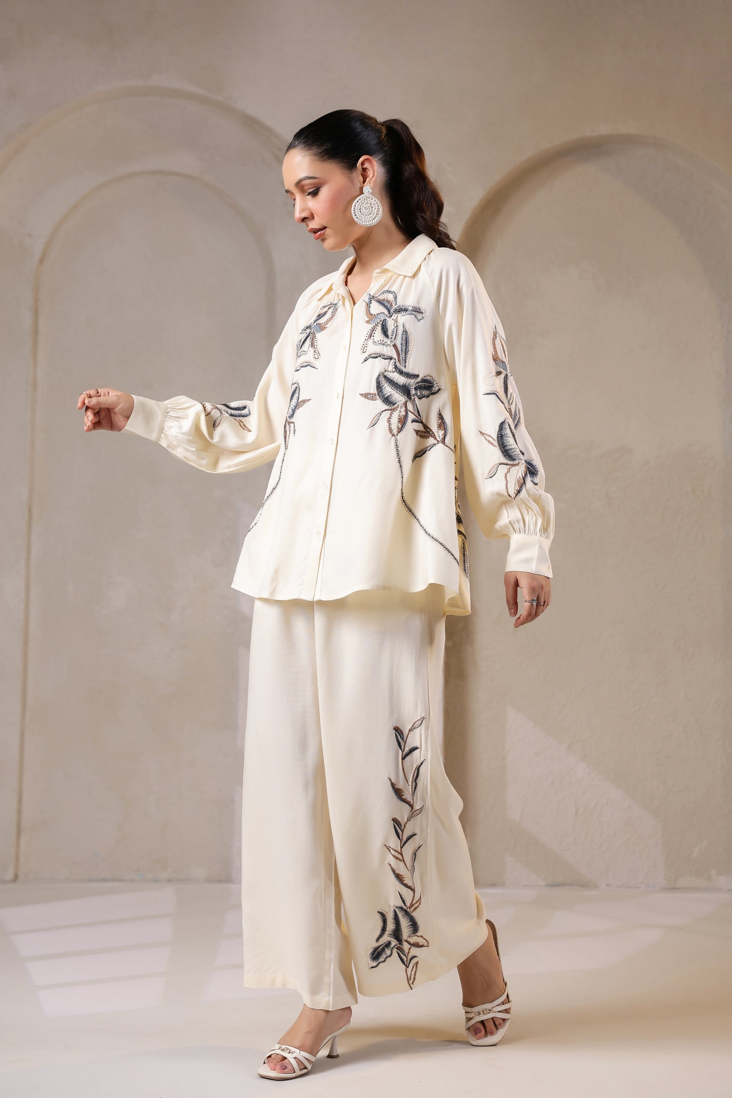 🤍 Ivory Whimsy - Embroidered Co-Ord Set