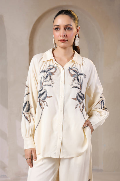 🤍 Ivory Whimsy - Embroidered Co-Ord Set