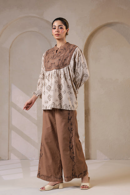 Bohemian Chic | Earthy Elegance | Embroidered Lounge Set 🌾✨