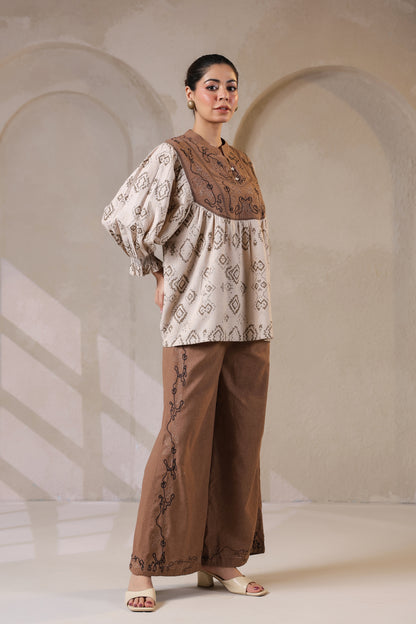 Bohemian Chic | Earthy Elegance | Embroidered Lounge Set 🌾✨