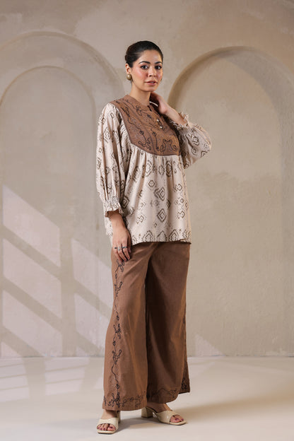 Bohemian Chic | Earthy Elegance | Embroidered Lounge Set 🌾✨