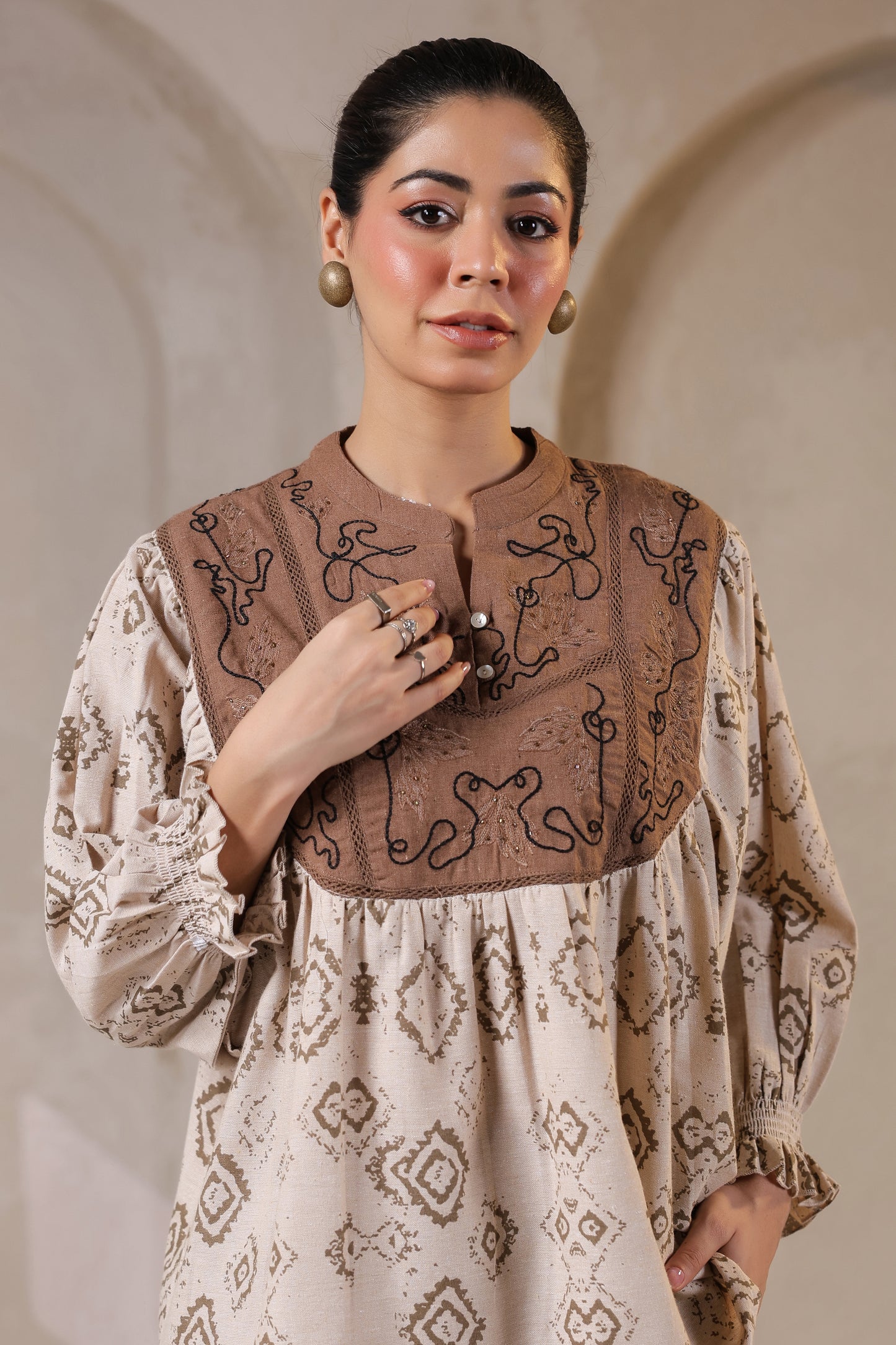 Bohemian Chic | Earthy Elegance | Embroidered Lounge Set 🌾✨