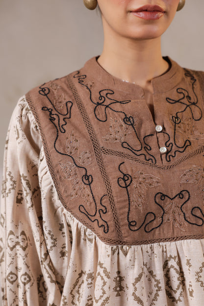 Bohemian Chic | Earthy Elegance | Embroidered Lounge Set 🌾✨