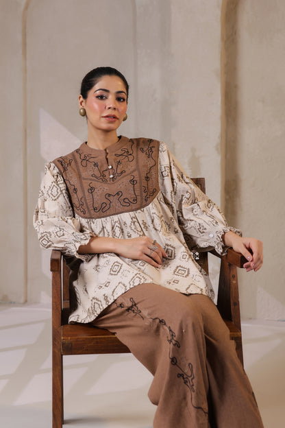 Bohemian Chic | Earthy Elegance | Embroidered Lounge Set 🌾✨