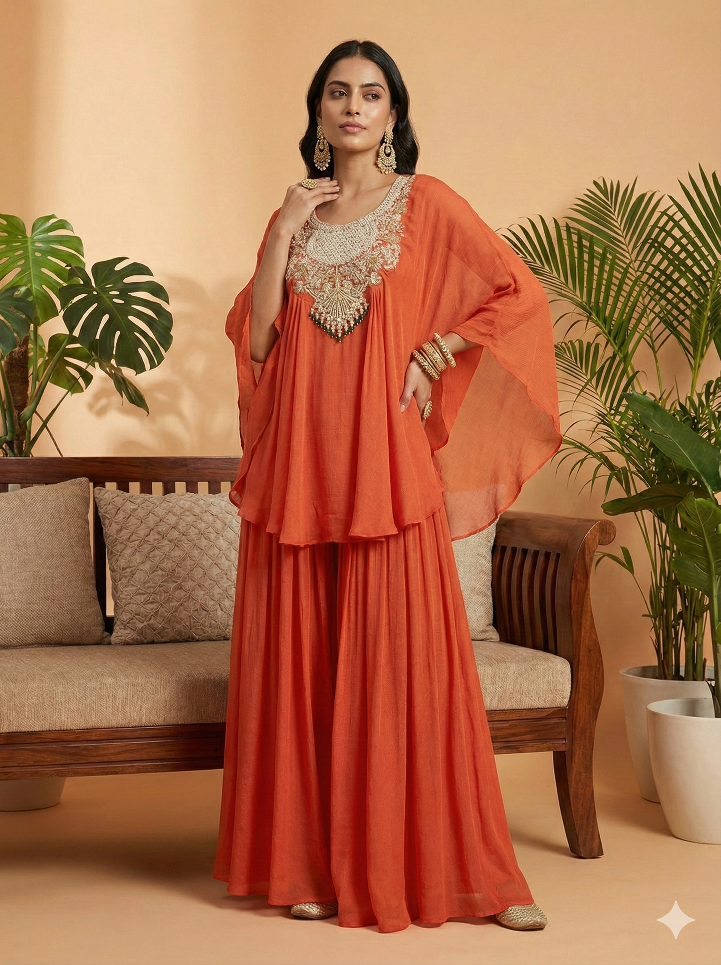 Meena Shorey Kaft Stylist Top and Sharara Set