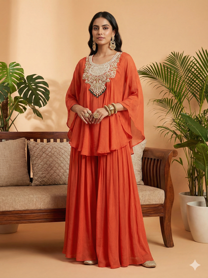 Meena Shorey Kaft Stylist Top and Sharara Set