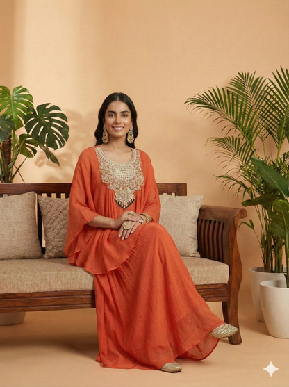 Meena Shorey Kaft Stylist Top and Sharara Set