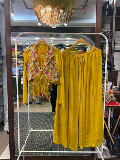 Asha Posley Golden Mini Short Top and Sharara Set