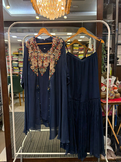 Fatma Embroidered Shurg Top and Sharara Set