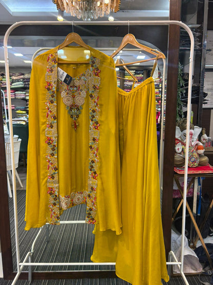 Bibbo Yellow Indo Western Suit Set