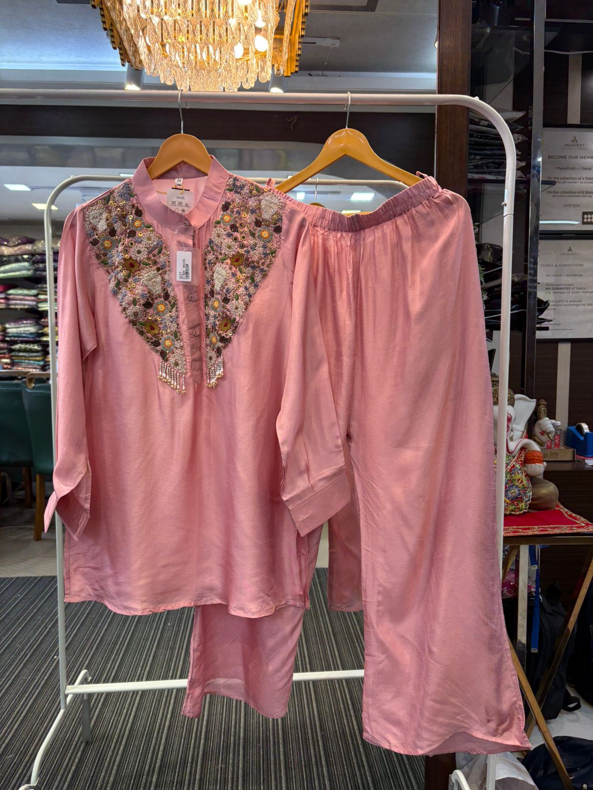 Mehtab Mandiran Collar Indo Western Co-ords Set