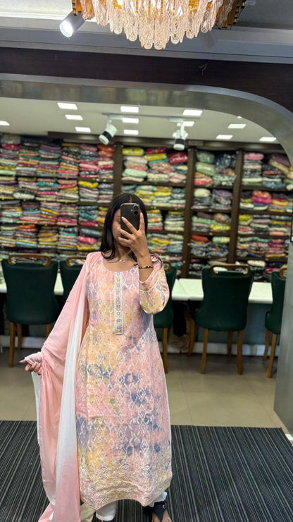 Adorable Baby Pink Printed Suit Set - Anusheet Fashion