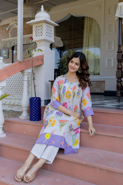 Bloom in Grace Floral Kurta Set 🌸 - Anusheet Fashion