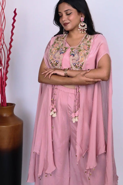 Blush Pink Indo - Western Ensemble Embroidered Elegance for Every Occasion ✨ - Anusheet Fashion