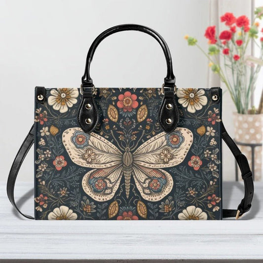 Dark Butterfly Print Customized Tote Bag - Anusheet Fashion