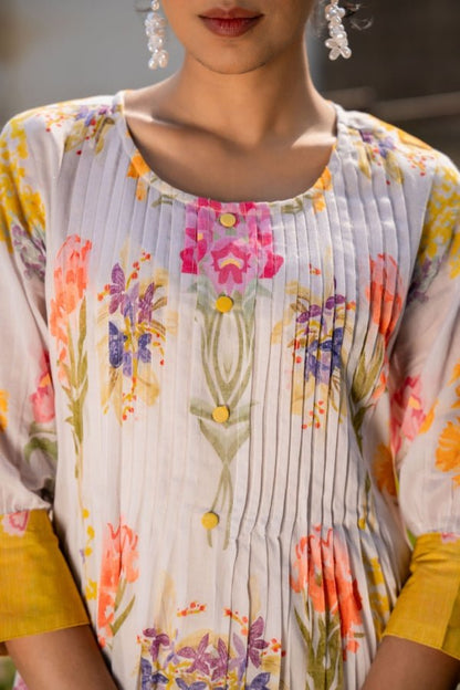 🌼 Elegant Floral Printed Kurta Set - Anusheet Fashion