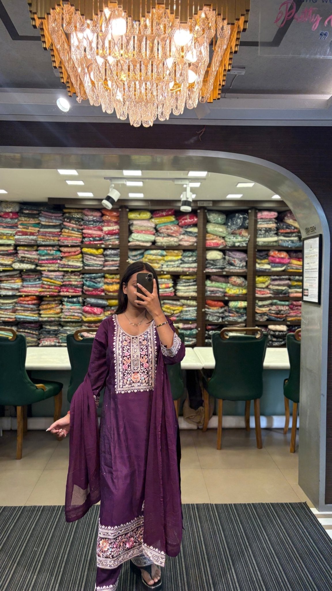 Exclusive Multi Color Thread Embroidery Purple Suit Set - Anusheet Fashion