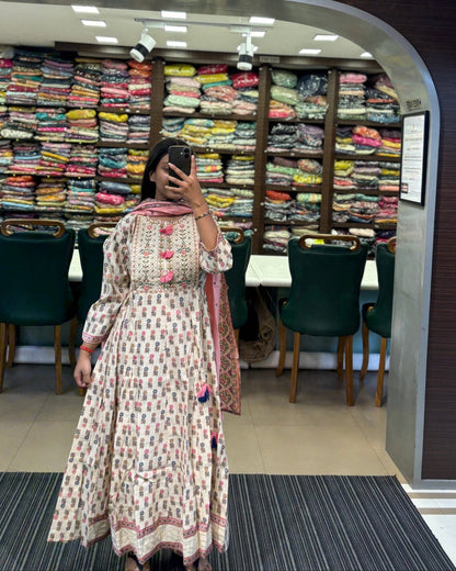 Gorgeous Multi Color Printed Anarkali Suit Set - Anusheet Fashion