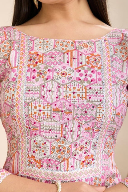 Introducing the Pure Semi - Cambric Print Suit Set - Anusheet Fashion