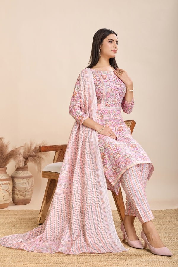 Introducing the Pure Semi - Cambric Print Suit Set - Anusheet Fashion