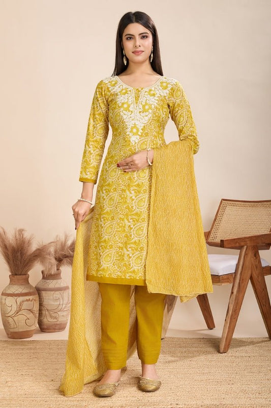 Introducing the Pure Semi - Cambric Print Suit Set with Mal Cotton Dupatta - Anusheet Fashion