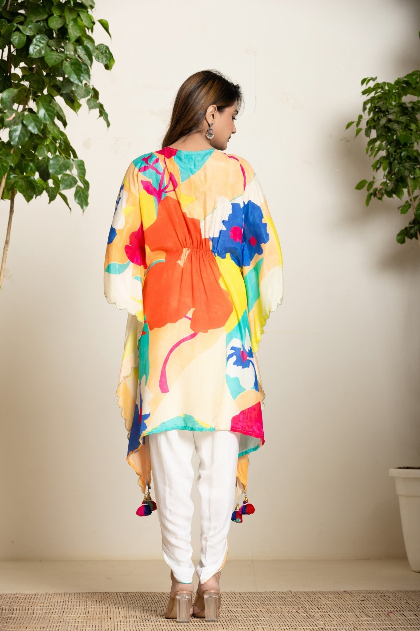 Kaftan Style Printed Co - ord Set With Tulip Pant - Anusheet Fashion